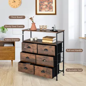 Costway 6-Drawer Dresser Storage Organizer w/ 6 Removable & Foldable Fabric Drawers