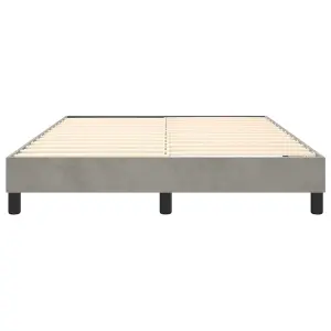 Berkfield Box Spring Bed Frame Light Grey 135x190 cm 4FT6 Double Velvet