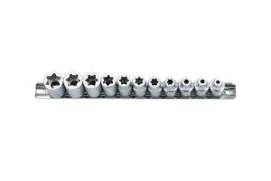 Laser 8475 11pc Flat Cut Star/Trx Socket Rail Set 3/8" Drive