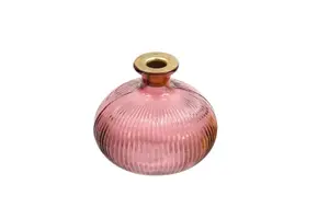 Pink         Glass         Candle         Holder