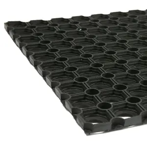 Nicola Spring - Heavy Duty Rubber Door Mat - 60 x 40cm - Black