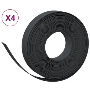 Asyra Polyethylene Plastic Lawn Edging Black / 10cm H x 100cm W