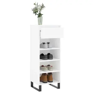 Berkfield Shoe Cabinet White 40x36x105 cm Engineered Wood