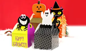 12 Halloween Sweet Boxes in choice of colours and designs