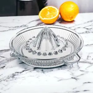 Queensway Home & Dining Height 7cm Glass Citrus Lemon Orange Lime Squeezer Strainer Fresh Hand Juicer Tool