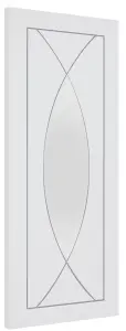 Internal Pesaro White Clear Glass Primed Door 1981 x 838 x 35mm (33")