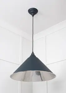 Smooth Nickel Hockley Pendant in Soot