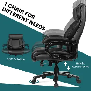 Costway Big &Tall Office Chair Swivel Padded Executive Chair Ergonomic Computer Desk Chair Adjustable Height