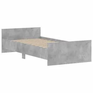 Berkfield Bed Frame Concrete Grey 90x190 cm Engineered Wood