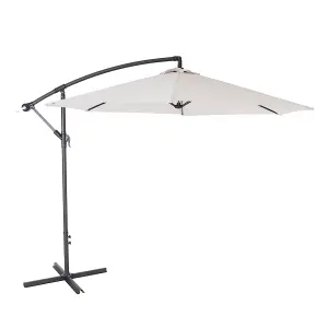 Charles Bentley 3m Hanging Banana Cantilever Garden Umbrella - Light Grey