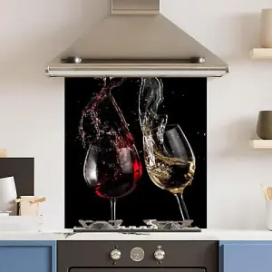 Premium 70 x 75cm 6mm Glass Wine Glasses Kitchen Splashback Toughened Various Sizes