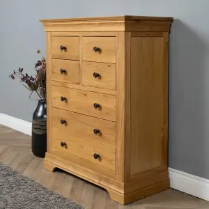 Elm Home and Garden's Rustic Solid Oak 4+3 Chest of Drawers Fully Assembled