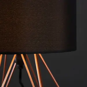 Bartelt Metal Table Lamp Copper Base/Black Shade / Yes / G