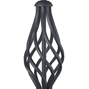 Traditional Black Table Lamp Base with Twist Metal Stem Design and Inline Switch