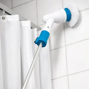 Power Spin Scrubber - 275RPM Cordless Lightweight Electric Bathroom Kitchen Cleaning Brush with 3 Heads & Extension Pole