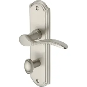 Heritage Door Handle for Bathroom Howard Design (Set of 2) Satin Nickel