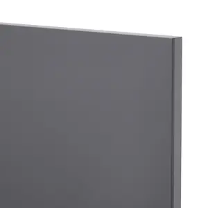 GoodHome Stevia Gloss anthracite Slab Tall larder Cabinet door (W)600mm (H)1181mm (T)18mm