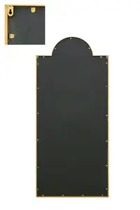 MirrorOutlet Genestra - Gold Contemporary Wall & Leaner Garden Outdoor Mirror 75"x 33", 190x85cm