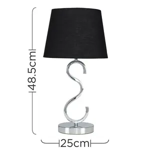 Champagne 48.5cm Table Lamp Black / Yes