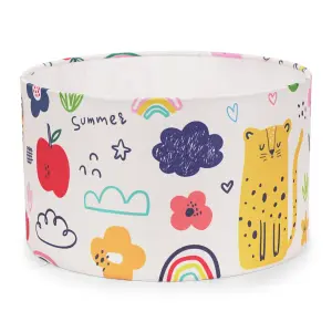 ValueLights Kids Colourful Doodle Easy Fit Ceiling Light Shade - Bulb Included