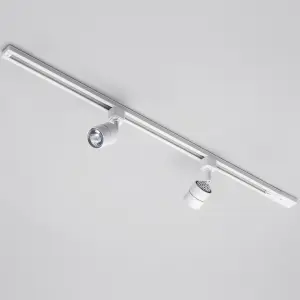 Litecraft Soho White 2 Head 1m Straight Kitchen Ceiling Light with LED Bulbs