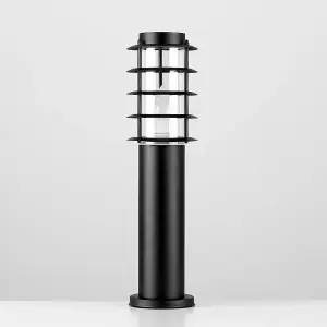 ValueLights Wharf Modern Black Stainless Steel Outdoor Wired IP44 Garden Post Light