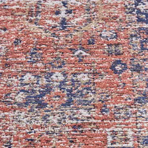 Cotton Area Rug 200 x 300 cm Red and Blue KURIN