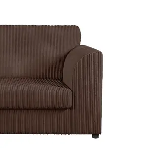 Luxor Chocolate Jumbo Cord 4 Seater Corner sofa Left Hand Facing - Full Back