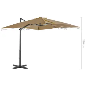 Berkfield Cantilever Umbrella with Aluminium Pole Taupe 250x250 cm