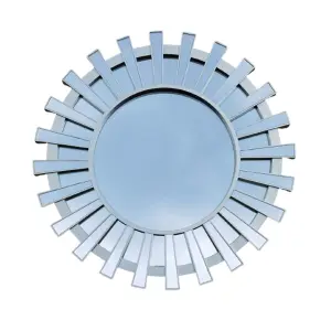 66cm Round Sunburst Panels Wall Mirror