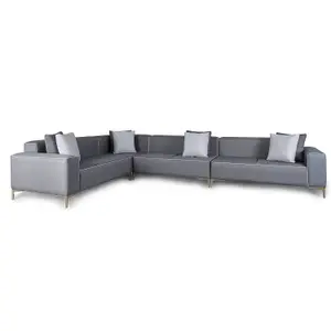 Emelda Grace Cloud Large Rectangle Corner Sofa - Left Hand - Dark Grey