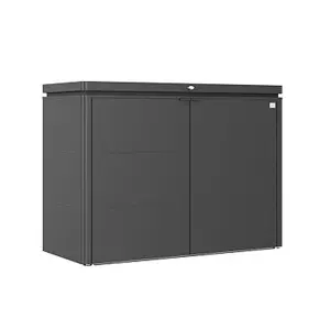 Biohort High Quality 5ft x 2ft HighBoard 160 Metal Garden Storage Unit - Metallic Dark Grey