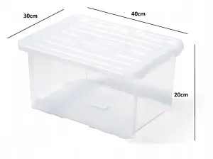 Plastic Storage Box Boxes Lid Handles Food Container Home Kitchen Office Box UK 16 Litres