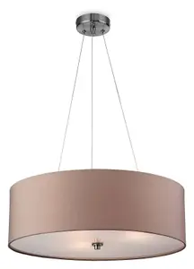 Luminosa Phoenix 3 Light Round Ceiling Pendant Taupe, E27