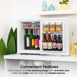 Abode Mini Drinks Cooler 25L Quiet Table Top White A25THBC102W