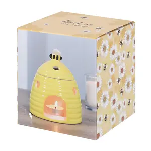 Yellow Ceramic Bee Hive Oil Burner and Wax Warmer