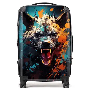 Splashart Angry Hyena Face Suitcase - Medium