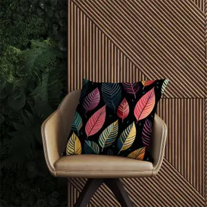 Colourful Leaves Pattern Outdoor Cushion 45cm x 45cm