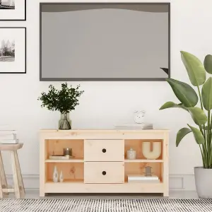 Berkfield TV Cabinet 103x36.5x52 cm Solid Wood Pine