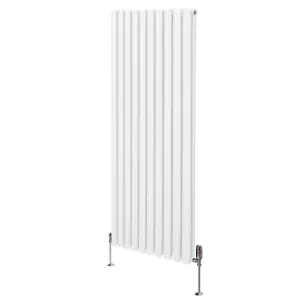 Oval Column Radiator & Valves - 1600mm x 600mm - White