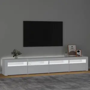 Berkfield TV Cabinet with LED Lights White 240x35x40 cm