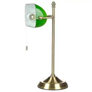 Metal Banker's Lamp Green and Gold MARAVAL