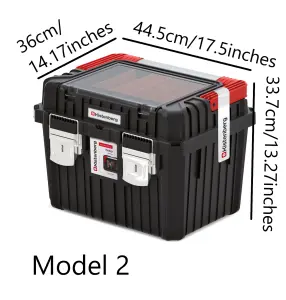 PLASTIC TOOL BOX CHEST SET HANDLE TRAY COMPARTMENT DIY STORAGE TOOLBOX LOCKABLE Model 2