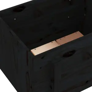 Berkfield Garden Planter Black 62x50x57 cm Solid Wood Pine