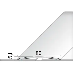 A71 1000mm x 80mm x 5.9mm Anodised Aluminium Self Adhesive Door Threshold Strip - Champagne