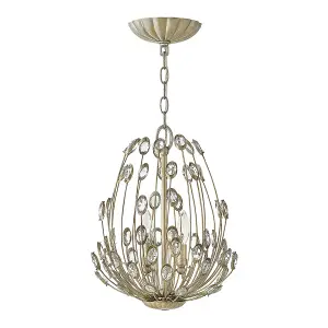 Elstead Tulah 3 Light Ceiling Pendant Silver, E14