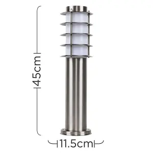 ValueLights Wharf Modern Integrated LED Outdoor Stainless Steel Bollard Lantern Post Light