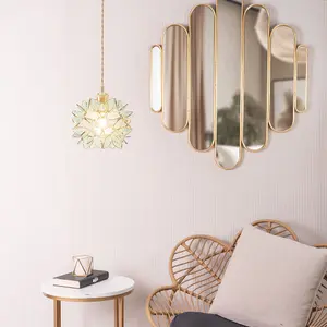 ValueLights Reine Easy Fit Glass Flower Pendant Ceiling Light Shade / Table Lampshade - Aqua