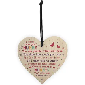 Mummy Gift Wooden Hanging Heart Mummy Birthday Christmas Gift Unicorn Gift Sign