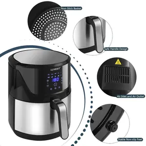 7 L Family Digital Touchscreen Air Fryer Silver/Black